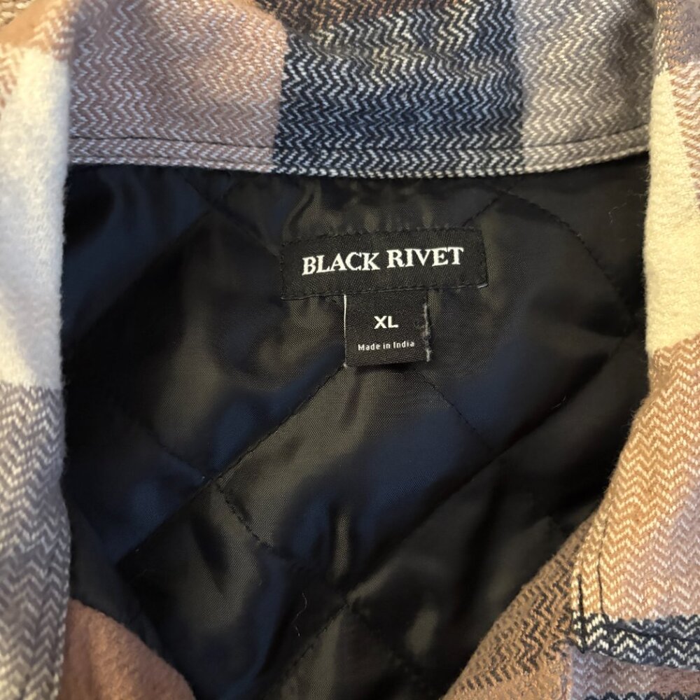 Black Rivet Quilted Shacket - Picture 6 of 11